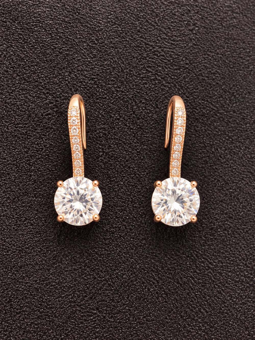 Rose Gold CZ Crystal Earrings